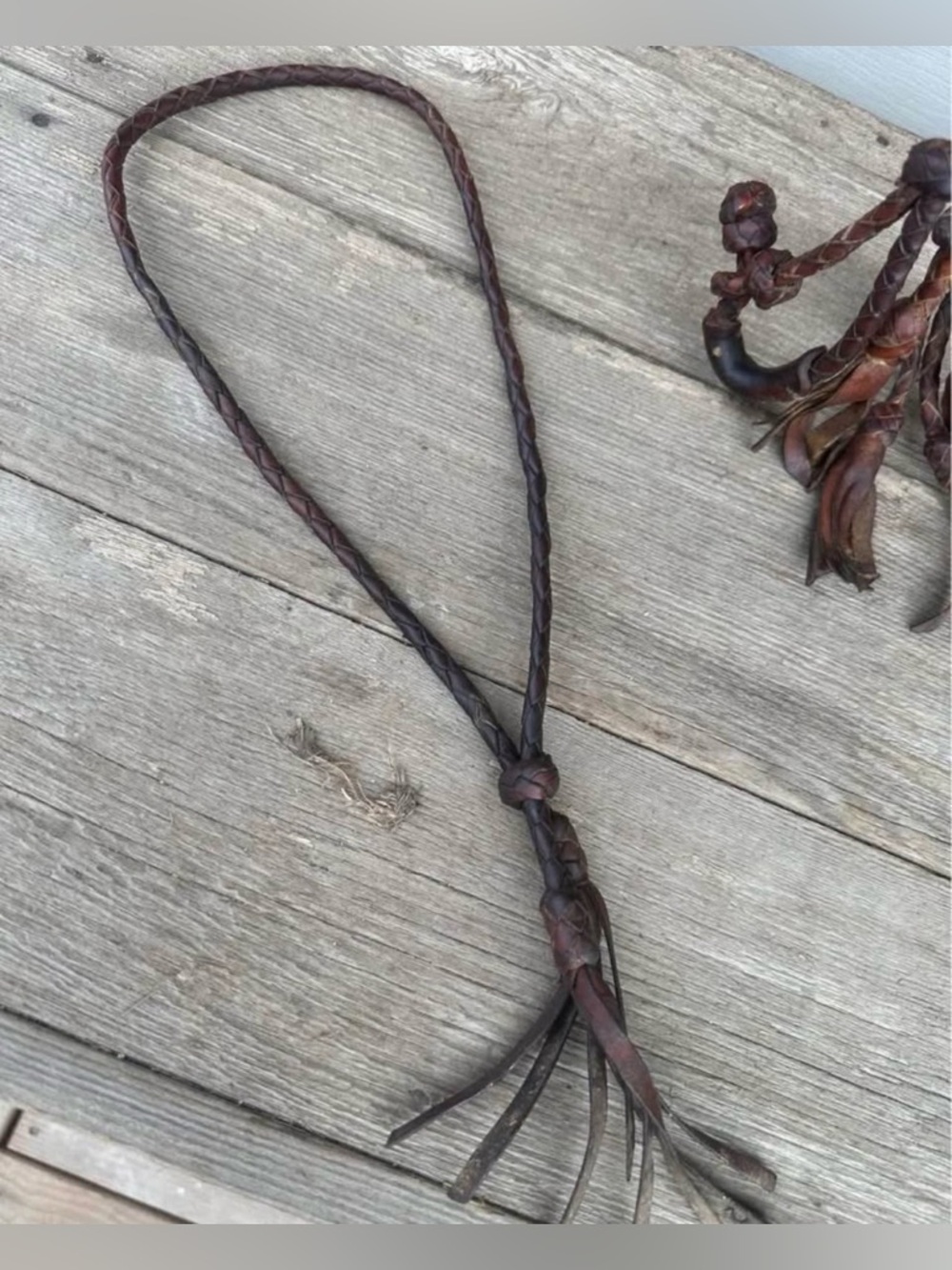 Horse Tack - Hand braided leather headstall with matching split reins - Picture 3 of 9